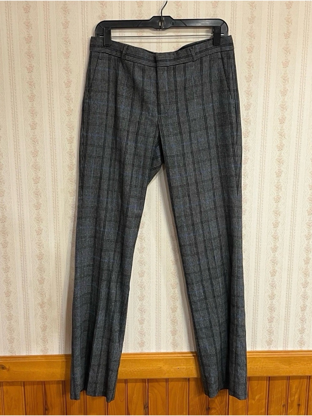 Gray Plaid Dress Pants